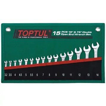 Набор рожковых ключей 15 шт. 3,2-14мм 15&deg;х75&deg; TOPTUL GRAJ1501 20111 фото