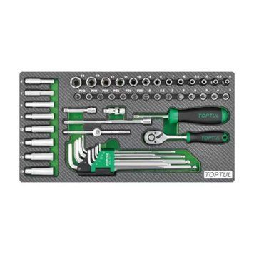 Набор инструмента комбинированный 1/4" 50ед. (в ложементе, тип А) TOPTUL GEA5004 25276 фото