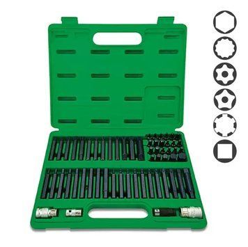 Набор бит TORX, HEX, SPLINE, RIBE, SQ 60ед. GCAI6003 TOPTUL 27023 фото